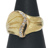 K18YG イエローゴールド ダイヤ0.19ct リング 指輪 レディース 20.5号 【中古】